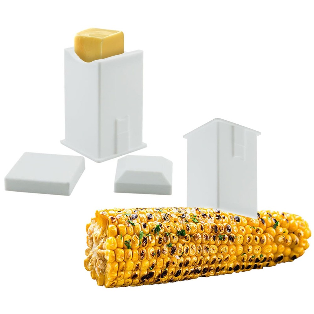2Pack Butter Spreader Plastic Dishwasher Safe Corn Cob Butterer small, White