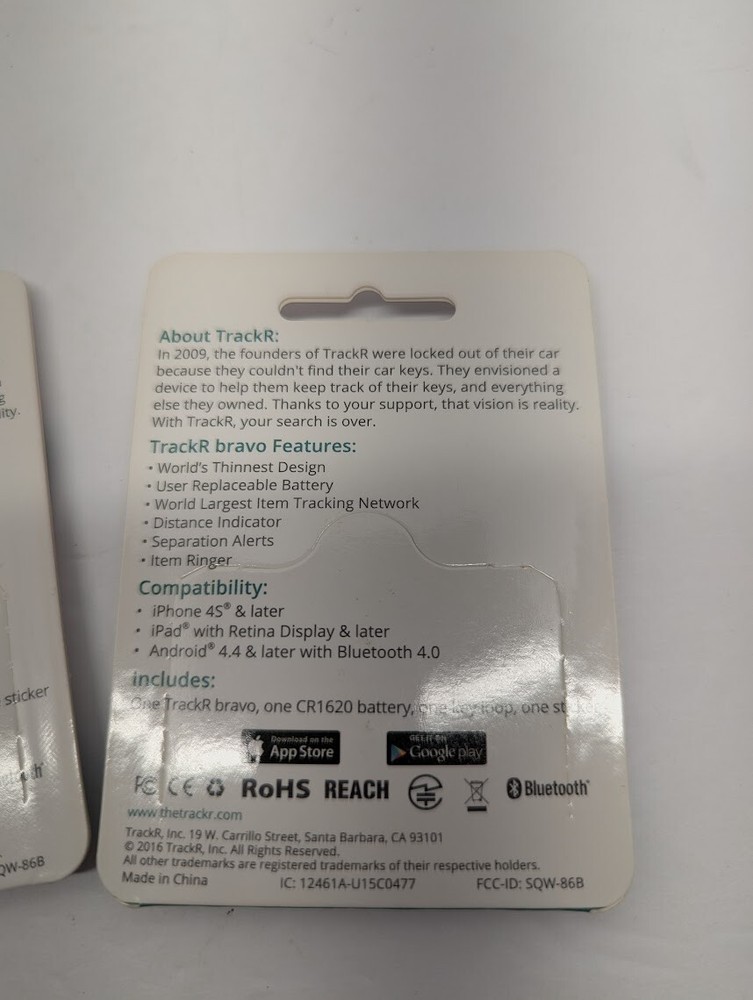 TrackR bravo Bluetooth Tracking Device. Item Tracker. Phone Finder. iOS/Android