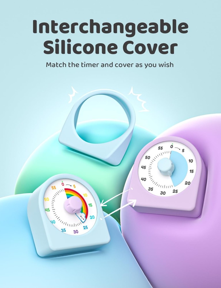 Visual Timer for Kids with Pause Function,Timer for Kids and Adults, Protecti...