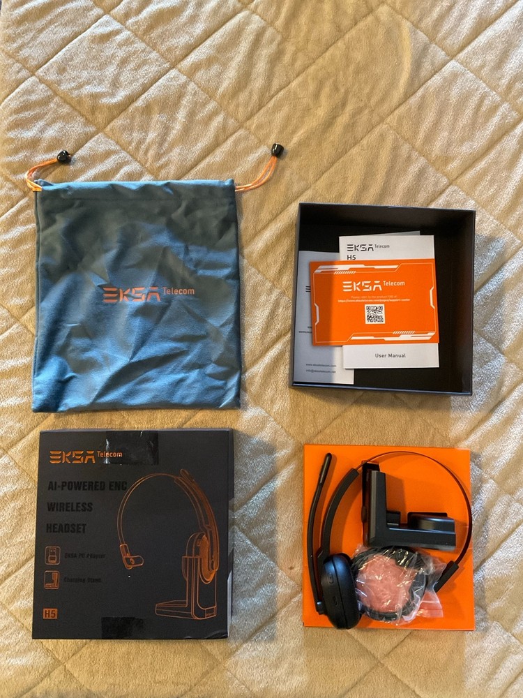EKSA H5 Wireless Headset w/ Mic USB Dongle & Charging Stand – Tested