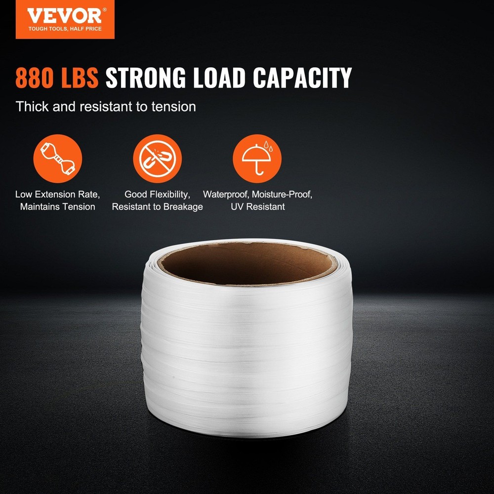 Durable Composite Woven Strapping 660ft 880lb Load Compact Storage Roll