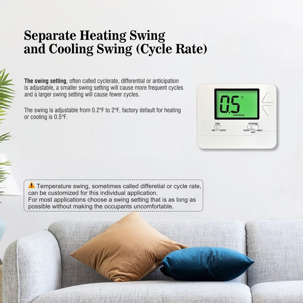 Non Programmable Thermostat Single Stage Home Temperature Control