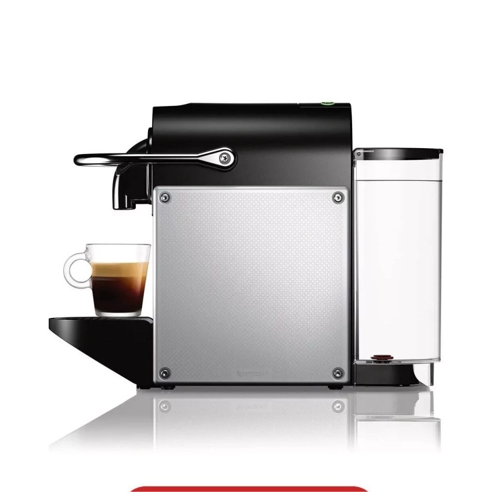 Nespresso Pixie Capsule Coffee Machine Black Silver Removable Water Tank