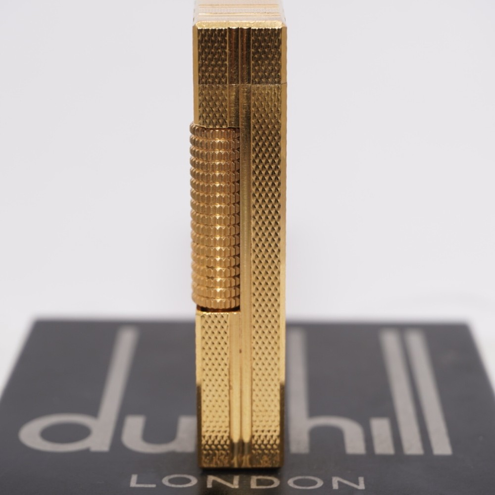Dunhill Lighter Gold Burley Pattern_Three lines_Ultrasonically cleaned_Working