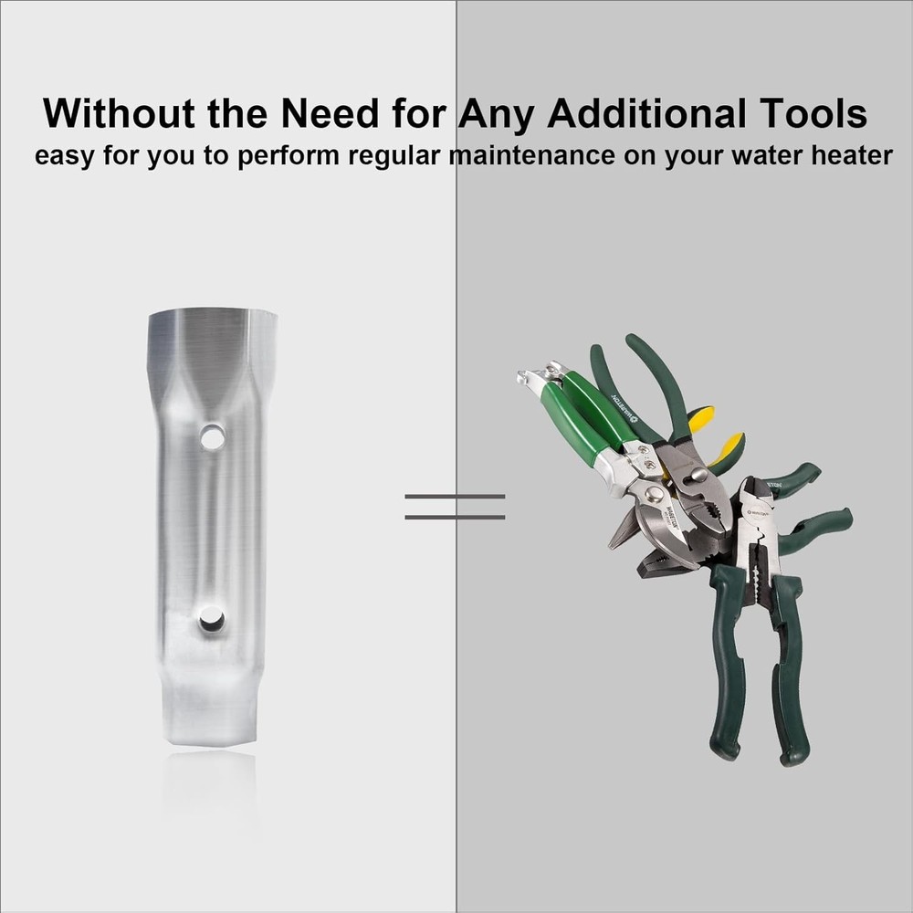 RV Water Heater Element Wrench, Dual Hex Wrench Removal Tool for Anode Rod,...