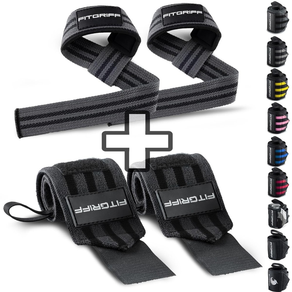 ® Lifting Straps & Wrist Wraps (Bundle) Superior Support for Weightlifting & ...