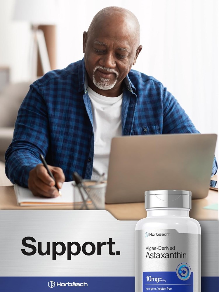Horb?ach Astaxanthin 10mg | 60 Softgels | Algae Derived Formula | Non-GMO, Glute