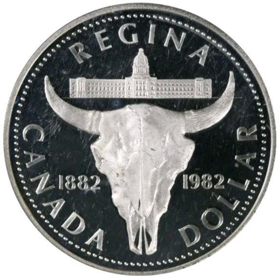 1982 Canadian Regina 100th Centennial Proof Silver Dollar