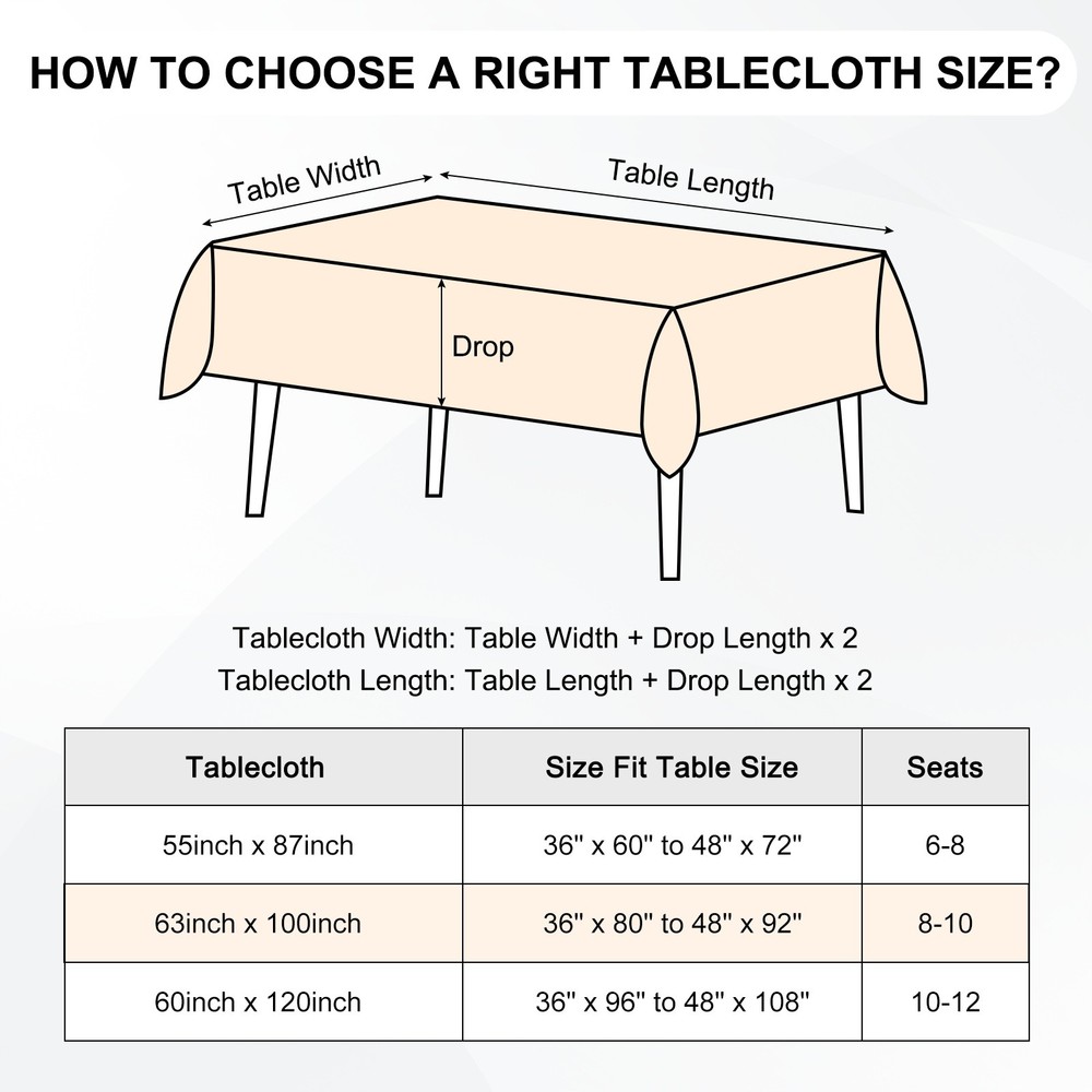 160x250cm Rectangle Tablecloth, Thickened Polyester Table Cloth Beige White
