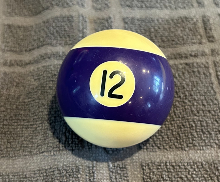 Replacement #12 Billiard Pool Ball  2 1/4" Diameter