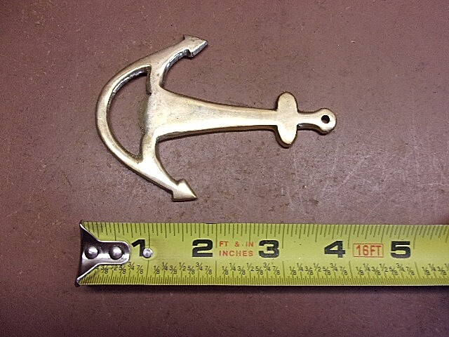 Vintage Solid Brass Nautical Theme Anchor Corkscrew & Bottle Opener Nice Pair!
