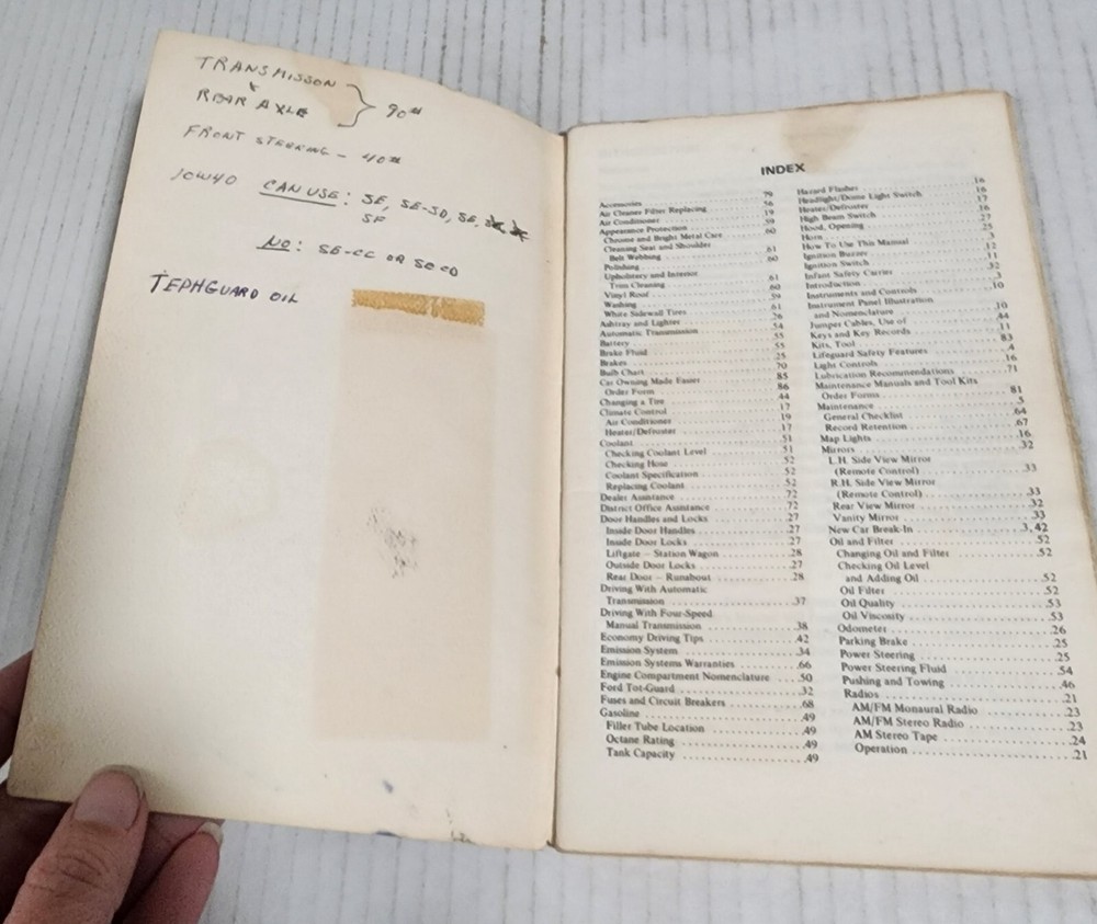 1976 Ford Pinto Owners Manual User Guide Reference Operator Book Fuses Fluids