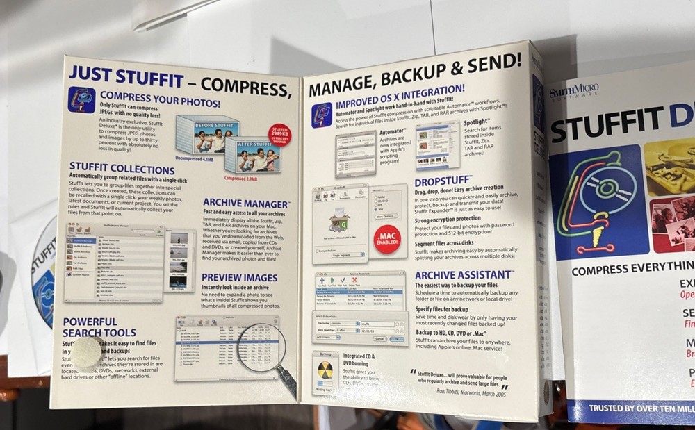 STUFFIT DELUXE Version 11 Vintage Software SmithMicro Mac OS X 10.4 Or Later