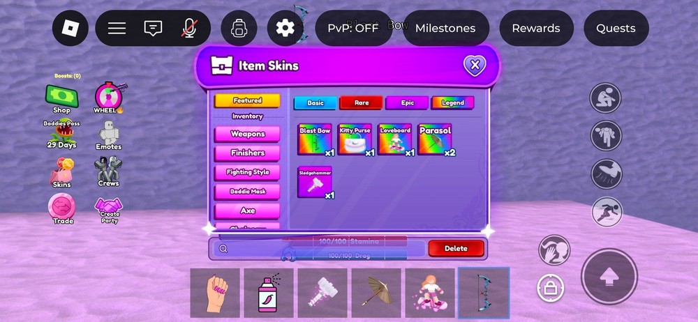 Baddies Game Item Skins Blast bow (only blast bow)