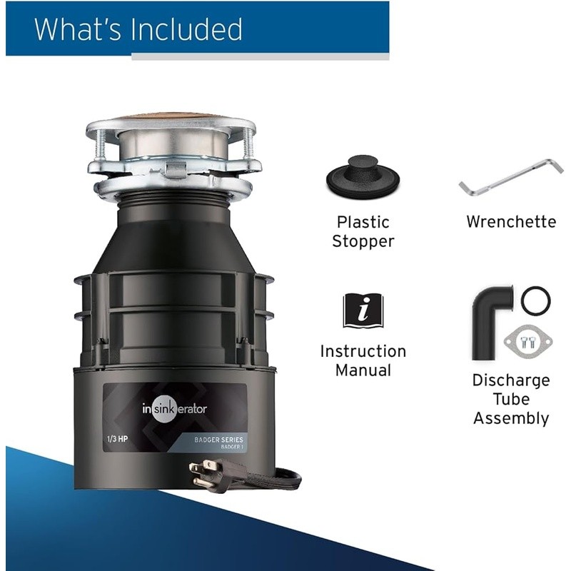 1 3 HP Garbage Disposal Compact Kitchen Waste Easy Install Durable Grinder New