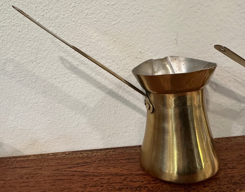 Turkish Brass Coffee Servers Set Of 2