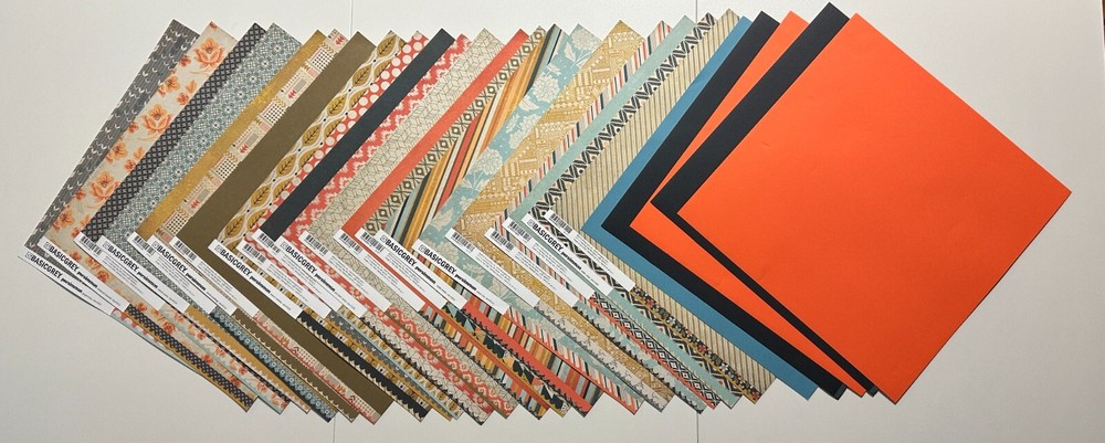 BasicGrey 12x12 Scrapbook Kit-Variations-Serenade, Persimmon, Plumeria, & More