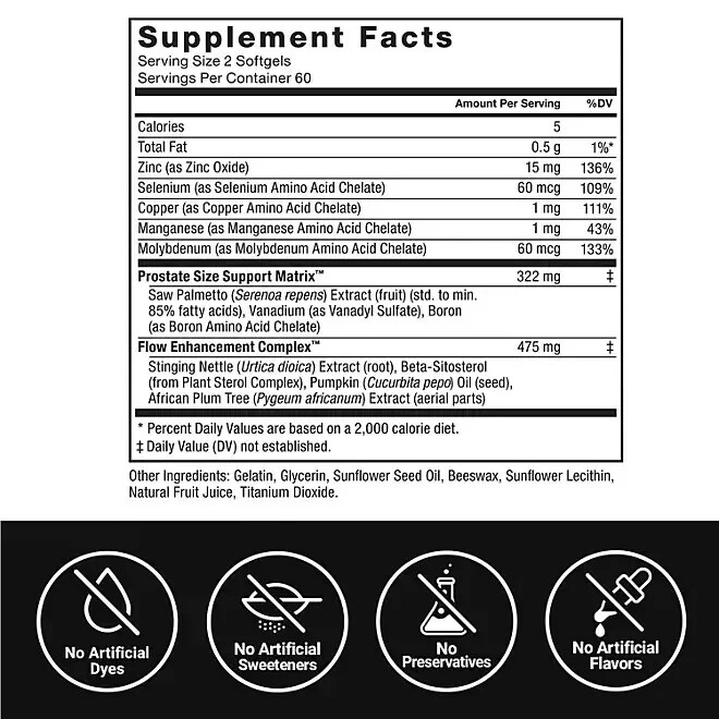 Force Factor Prostate Support Supplement Softgels 120 ct. FREESHIPPING