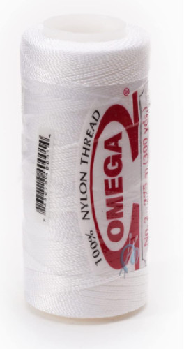 Omega ~ #2 Nylon Thread - 300 yard spool ~ (01-White)