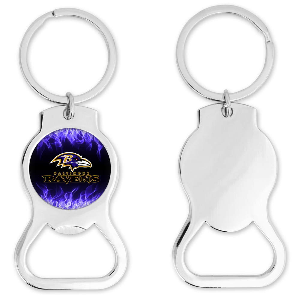 Baltimore Ravens Bottle Opener Keychain Round