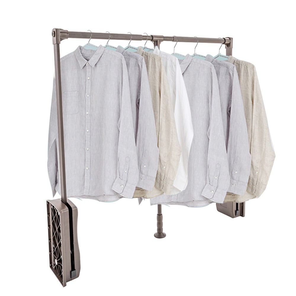 35-47" Adjustable Closet Rod Closet-mounted Simple Pull Down Clothes Hanger