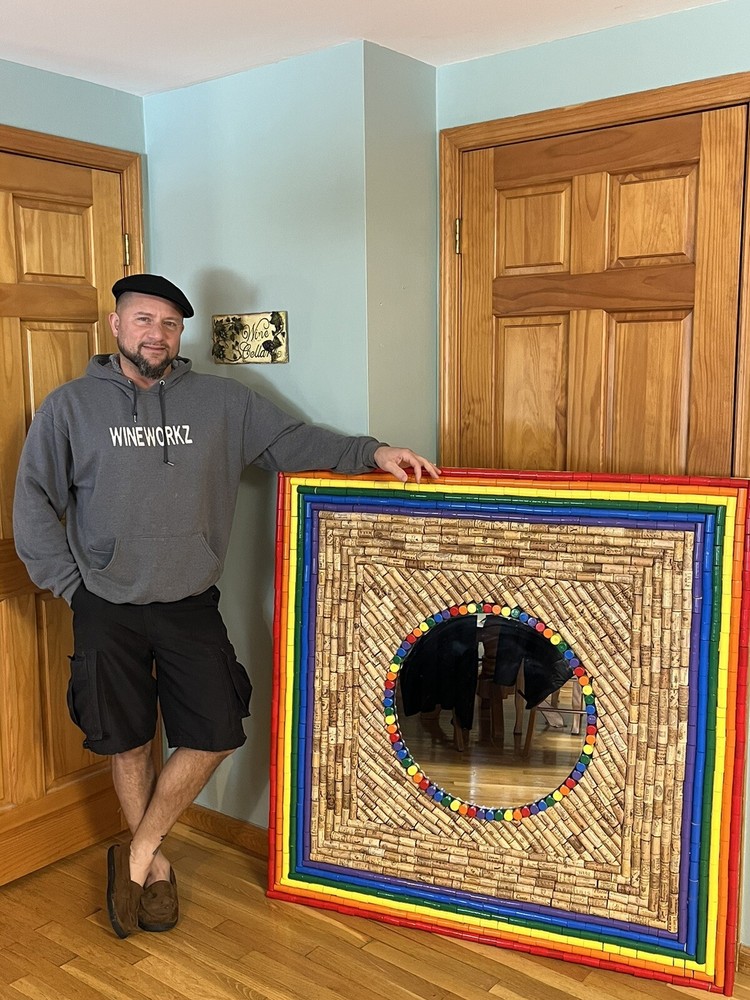 rainbow #lgbtq wine cork wall mural