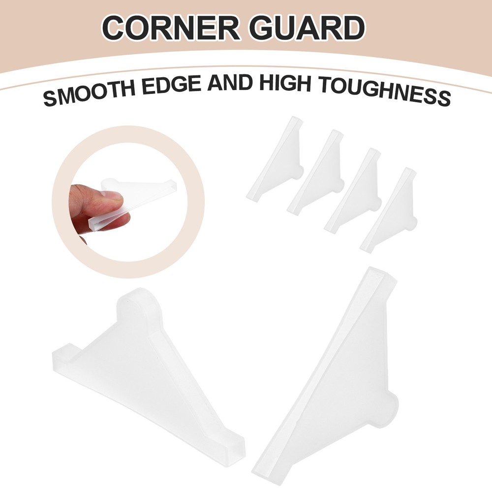 30Pcs 0.2x2in Plastic Rounded Corner Triangle Glass Corner Protector, Clear