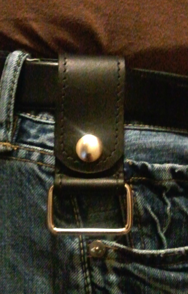 LEATHER BELT CLIP TAPE MEASURE HOLDER STRAP LOOP