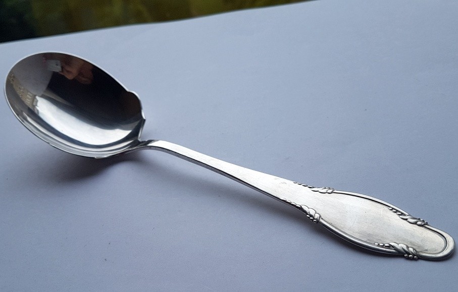 Large Serving Spoon/ Serving Spoon, Denmark, 830 Silver, circa 1925 K795
