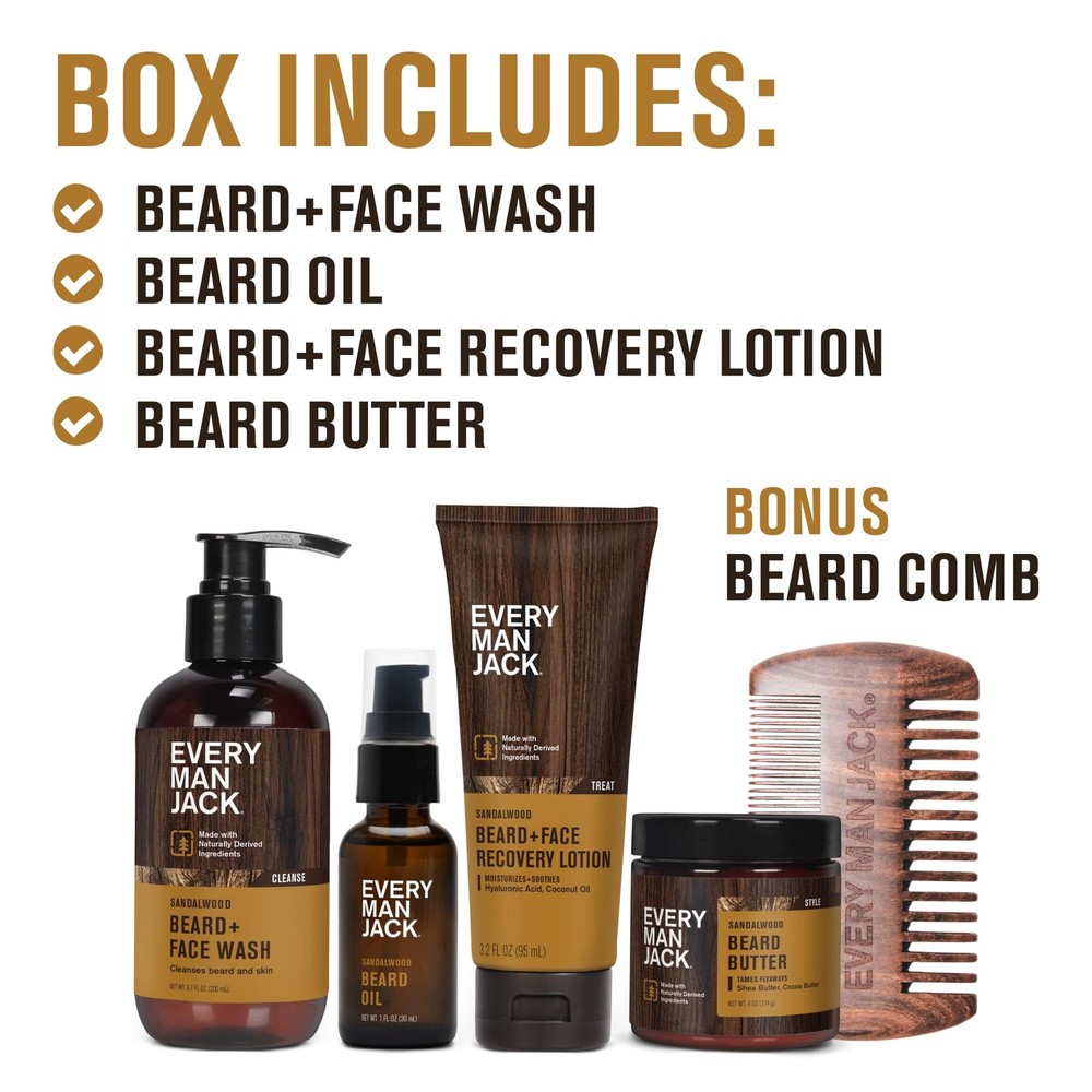 Beard Essentials Gift Set for Men – Complete Routine with 5 Full-Size Essenti...