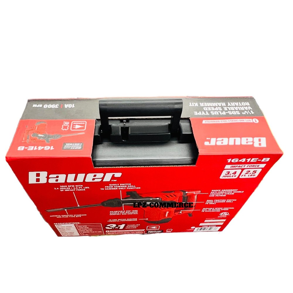 BAUER 10 Amp 1-1/8 in. SDS Type Variable Speed Rotary Hammer concrete & masonry