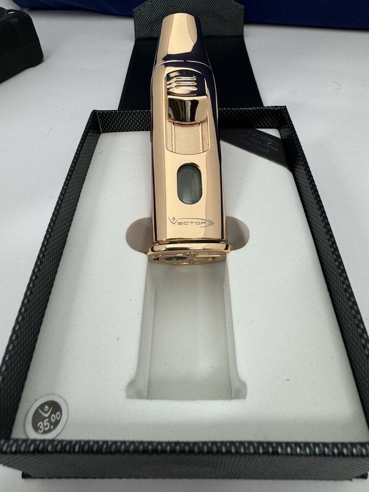 Vector AZTECH - Wind Resistant Large Single Jet Torch Lighter - Rose Gold - New