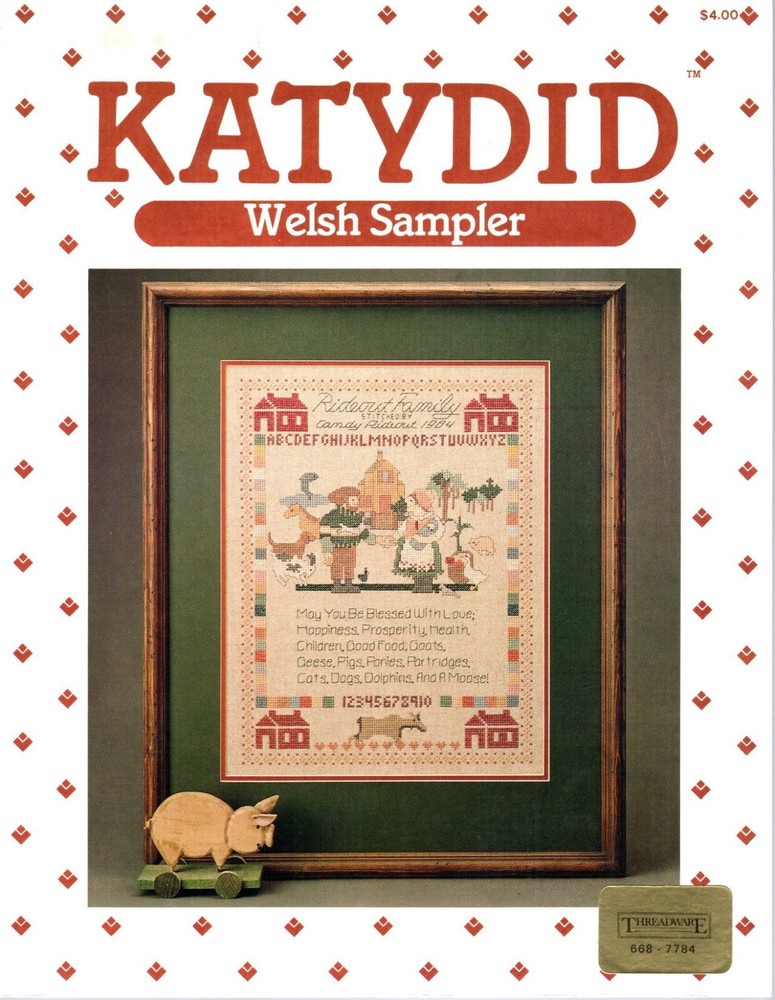 Katydid WELSH SAMPLER Cross Stitch Pattern Leaflet