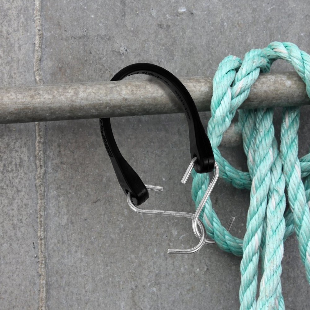 Black Cargo Elastic Strap Rope Cord Bungee with Hook Straps Hooks