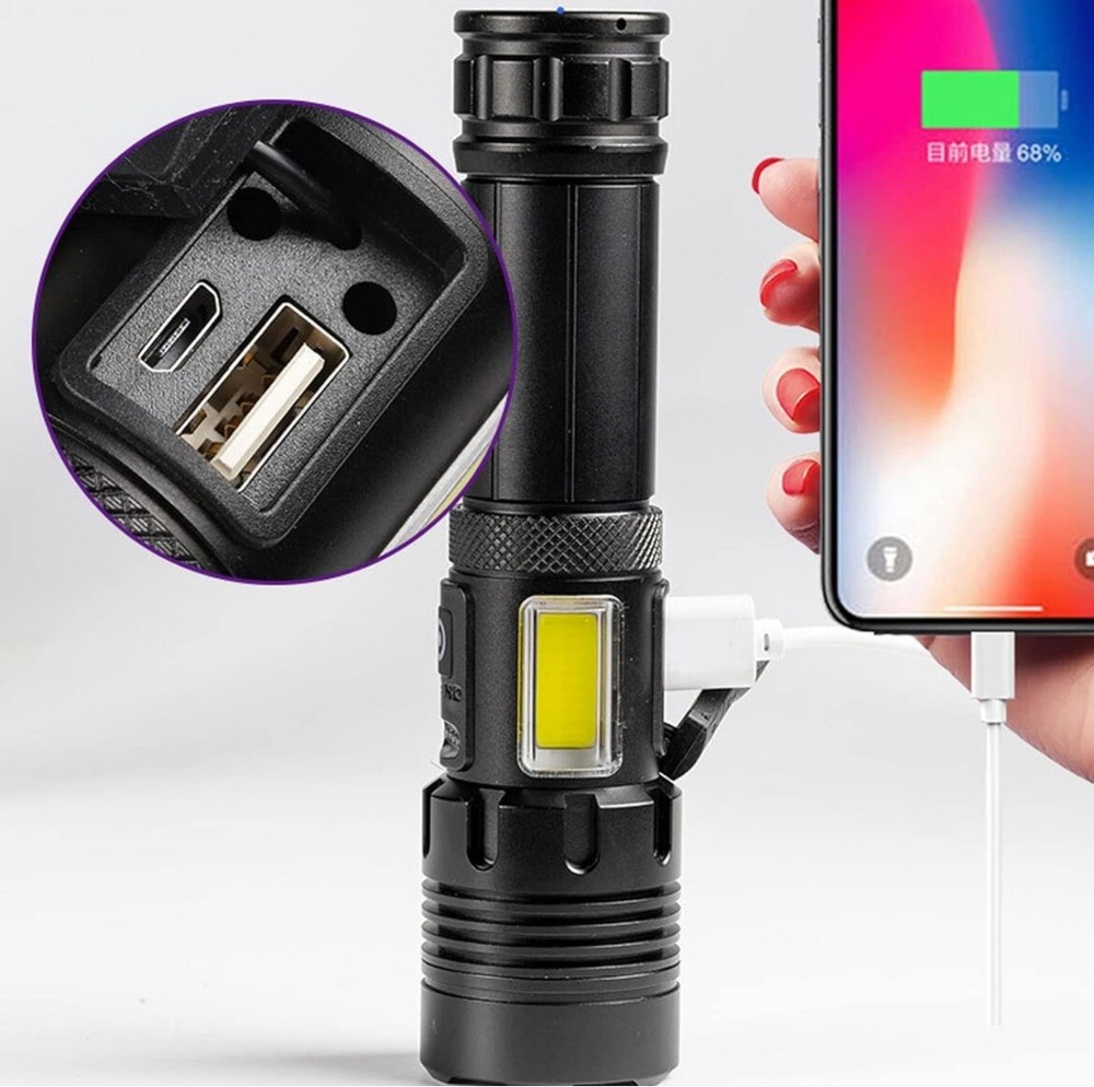 Strong Light Flashlight USB Charging Multi-Function Super Bright Outdoor Hiking