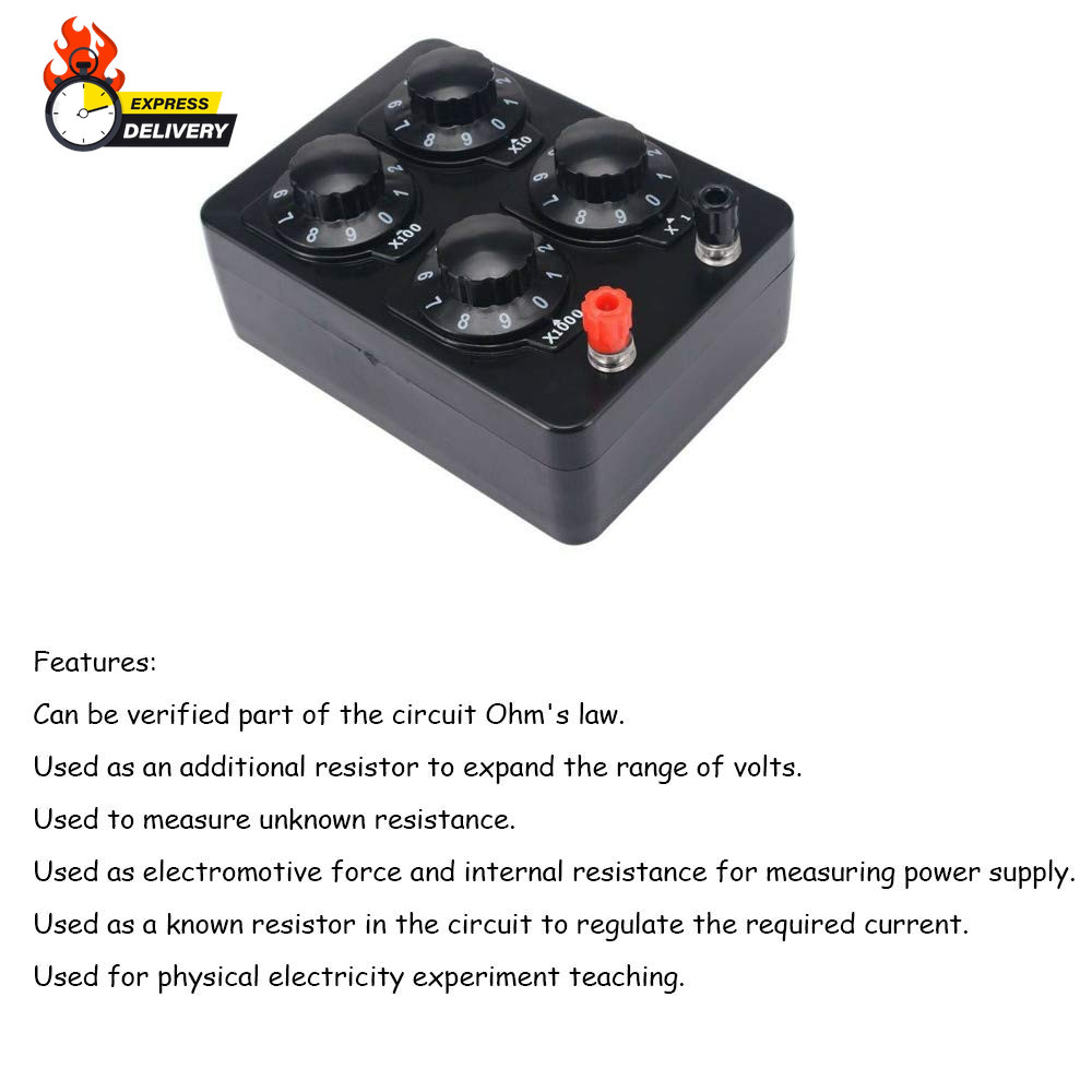 1Pcs 0-9999 Ohm Simple Resistance Box Precision Variable Resistor for Physical E