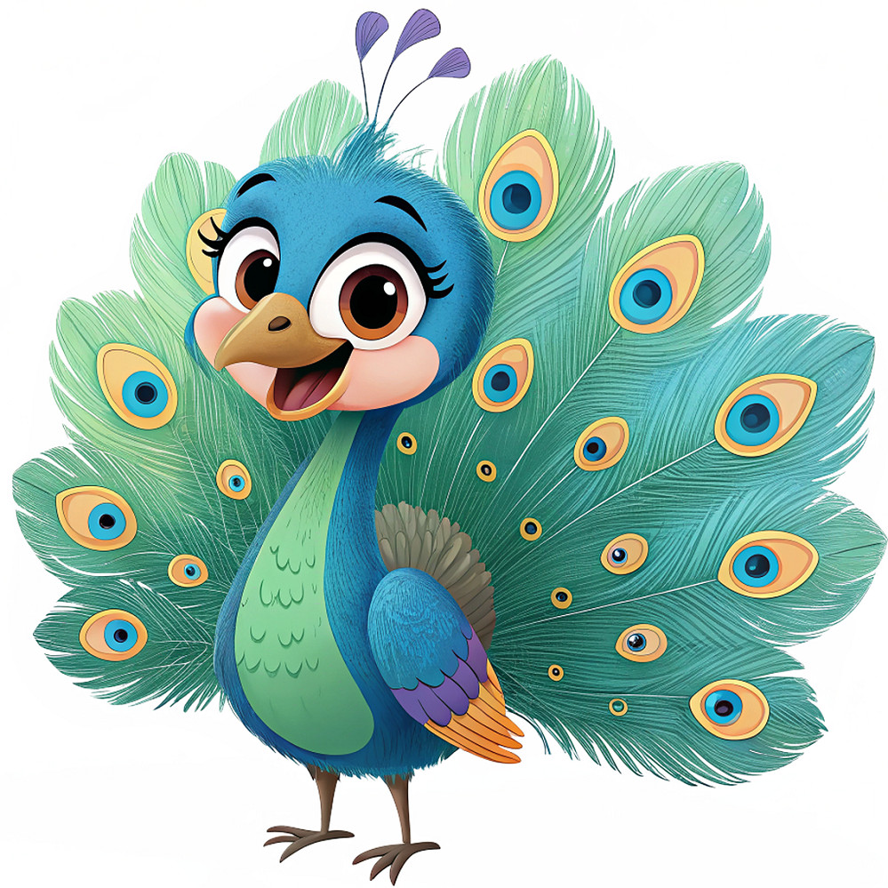 30 Custom Happy Peacock Personalized Address Labels