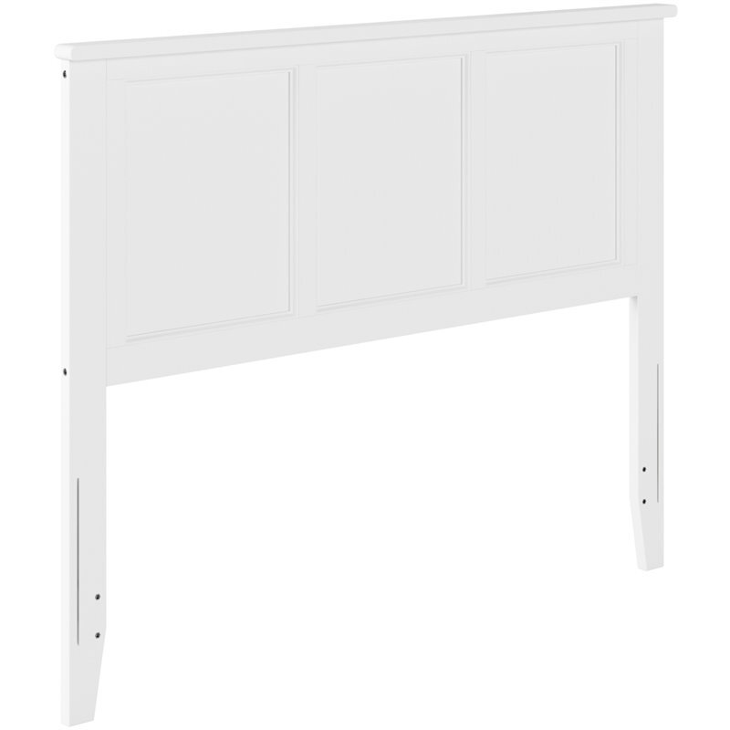 Leo & Lacey Traditional Solid Hardwood Full Panel Headboard in White