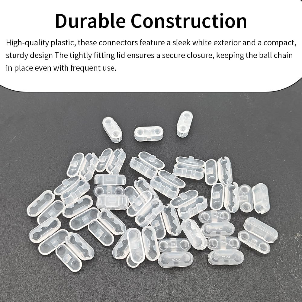 30Pcs Clear Plastic Chain Connectors Beaded Chains Pull Connector for Roman R...