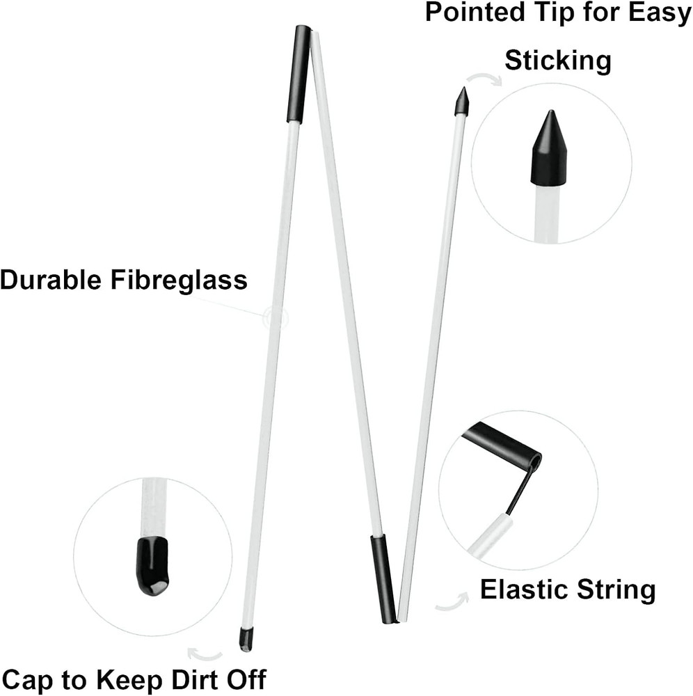 2 Pack 48 Inch Golf Alignment Sticks Swing Training Aid Equipment Practice Rods