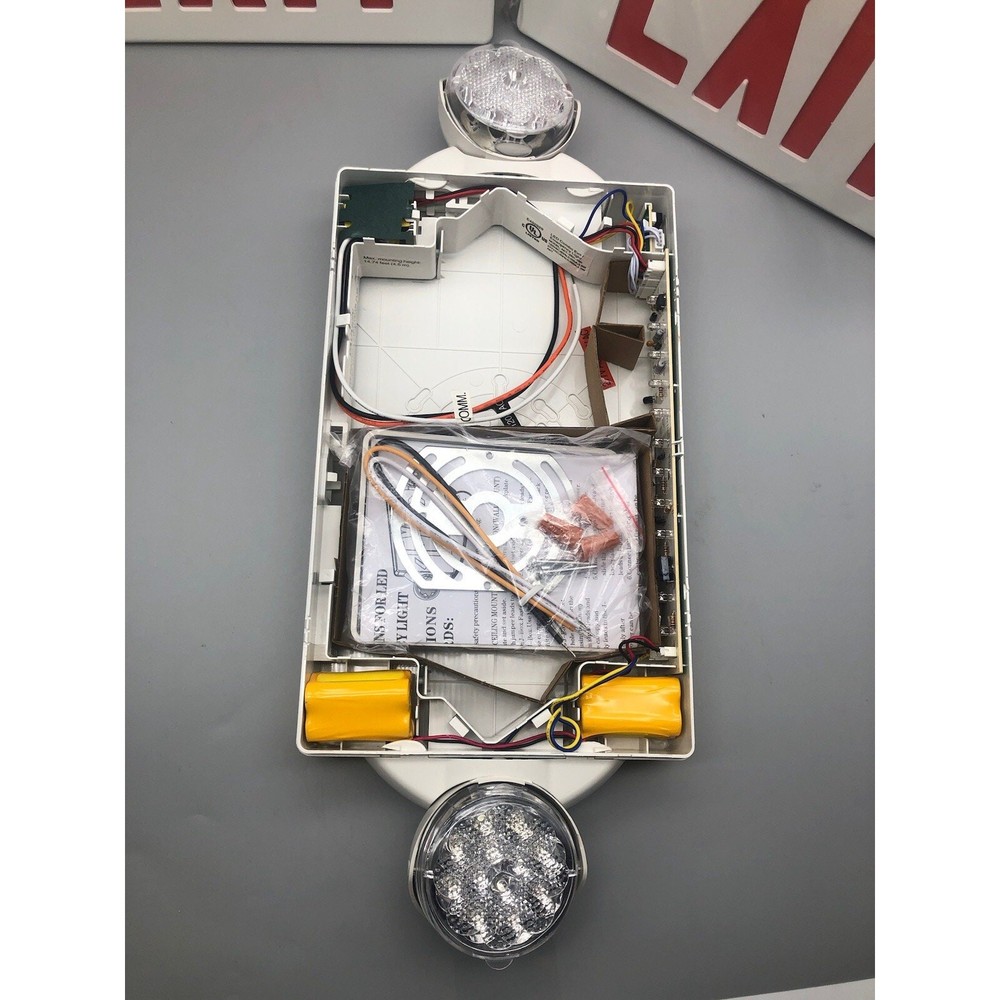 LED Exit Sign Emergency Light Compact Combo single face w/Battery Backup *READ