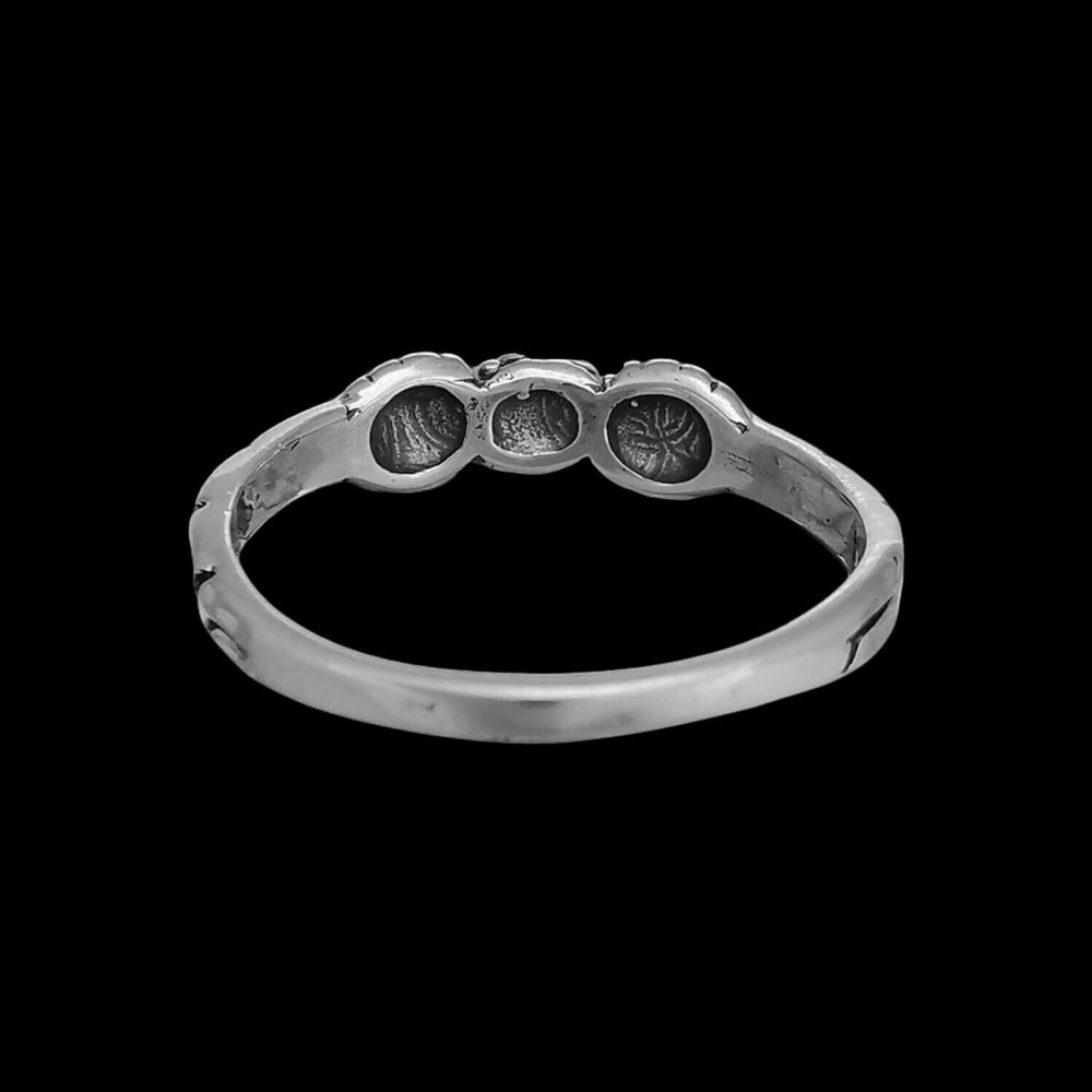 Size 6 Diamond Cut Small Flower Ring