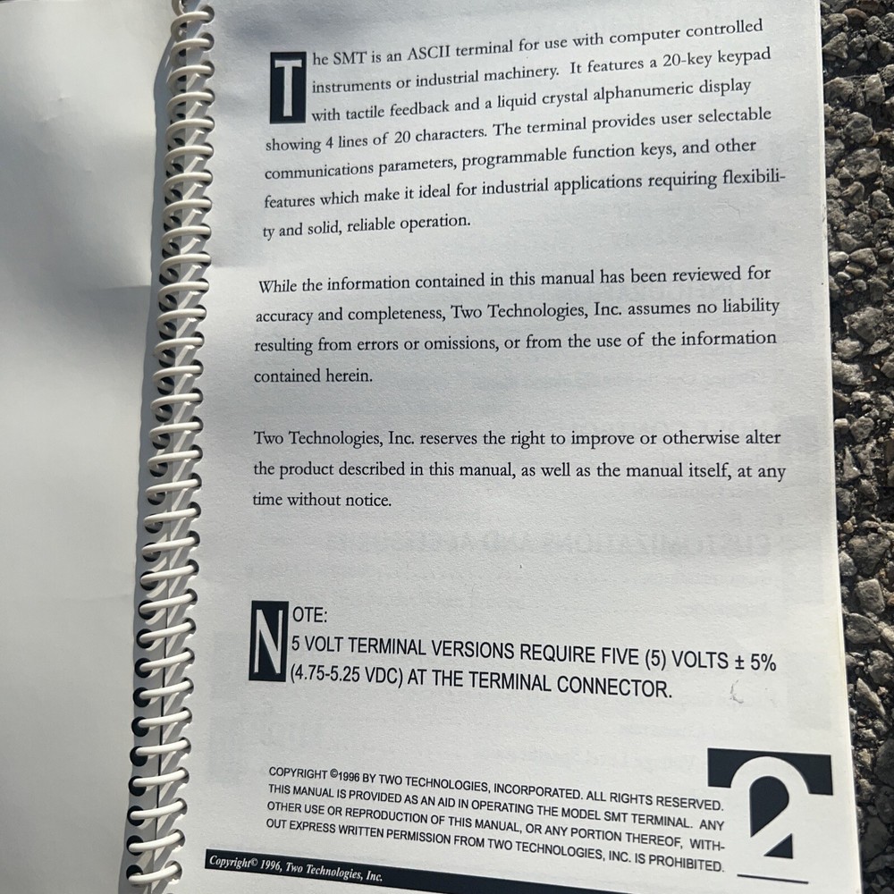 Two Technologies SMT ascII terminal Smtr4–2 Series Panel Mount Terminal