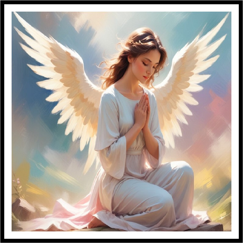 30 Custom Angel Praying Personalized Address Labels