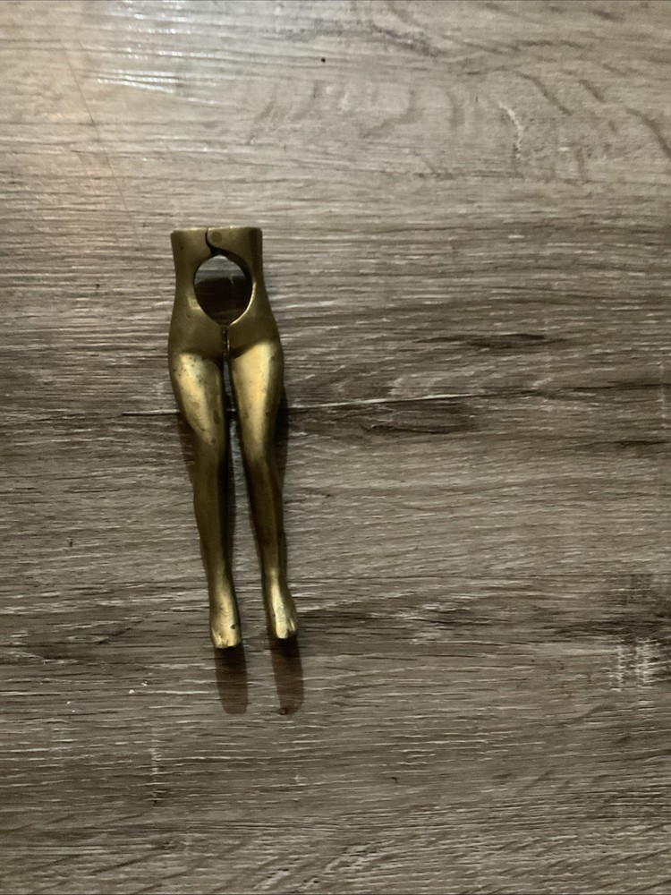 VINTAGE SOLID BRASS LADIES LEGS NUT CRACKER