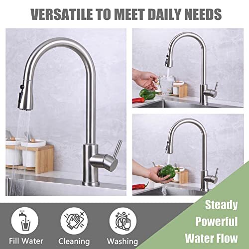 Kitchen Faucet Head Replacement Spray Head Chrome, Pull Down Hose Sprayer Nozzle