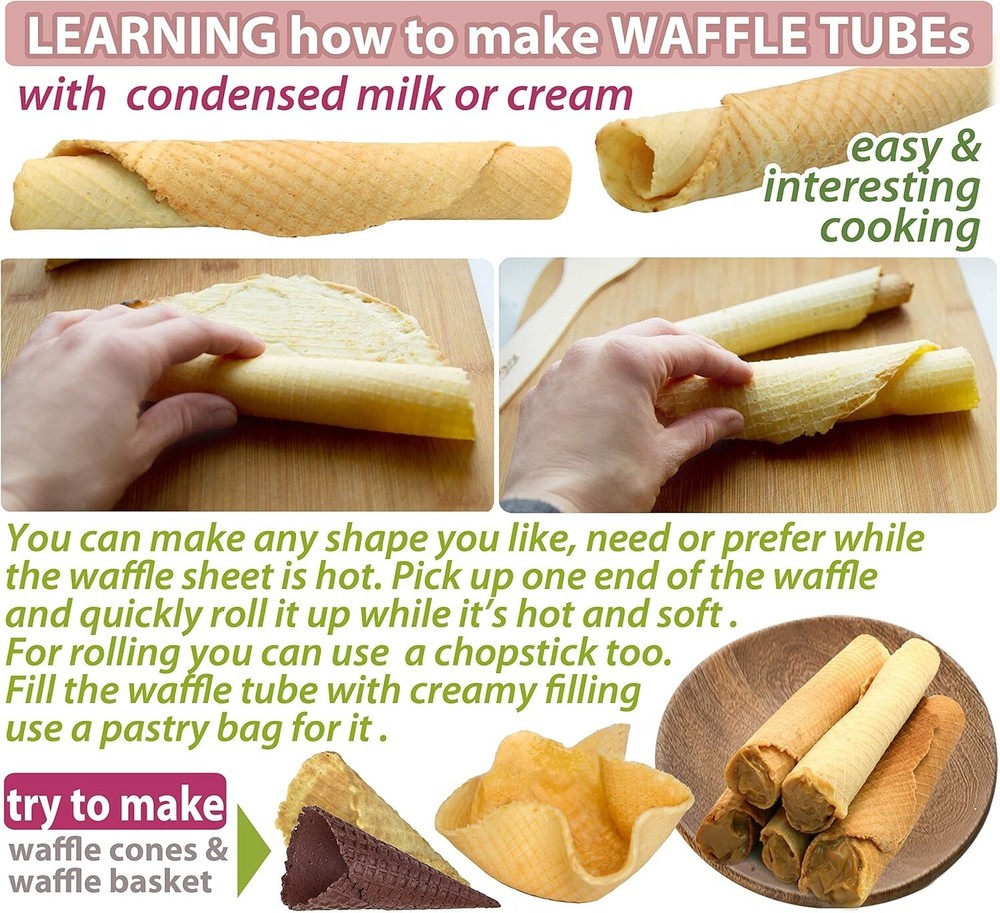 Waffle Maker Round Form Non-Stick Waffle Cone Maker