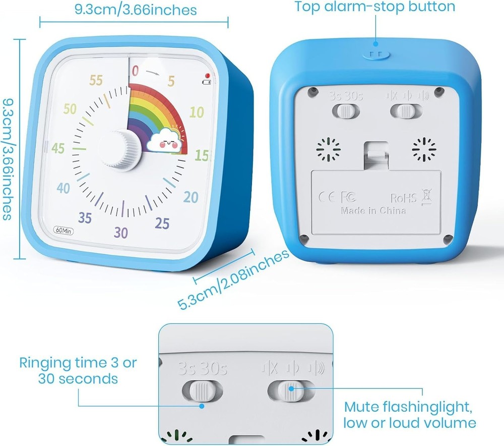 Rainbow Visual Timer for Kids and Adults