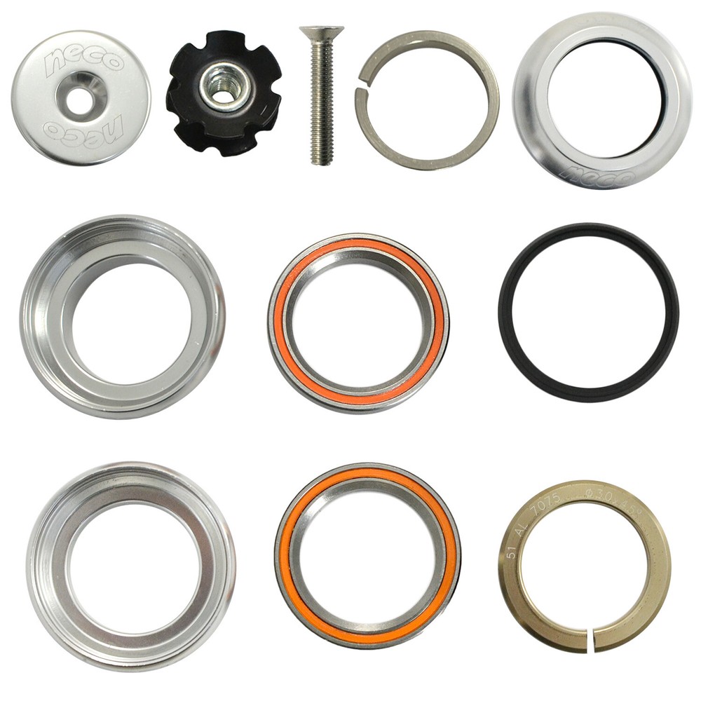 NECO 1-1/8" CNC Threadless 1 Inch Headset , Silver