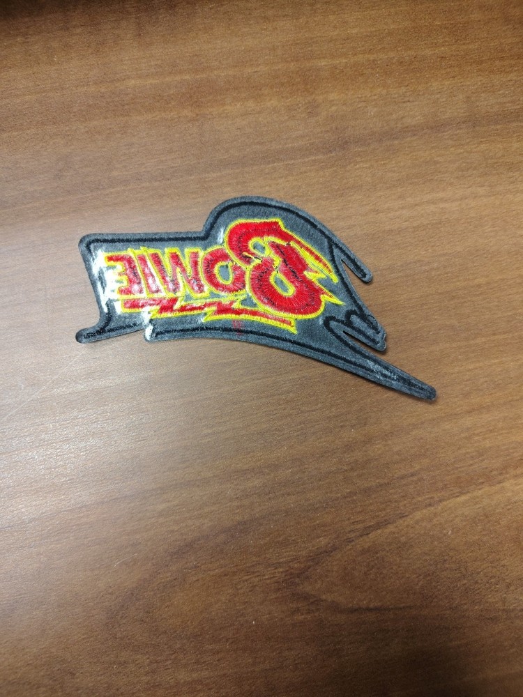 David Bowie "Bowie" Logo 4" Embroidered Patch (Black Background)